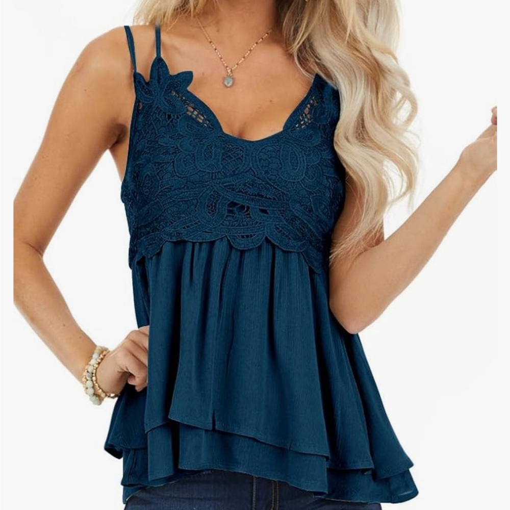 Elegant teal Lace Women's Top